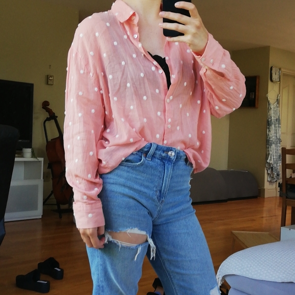 Blouse with white dots - Picture 2 of 5